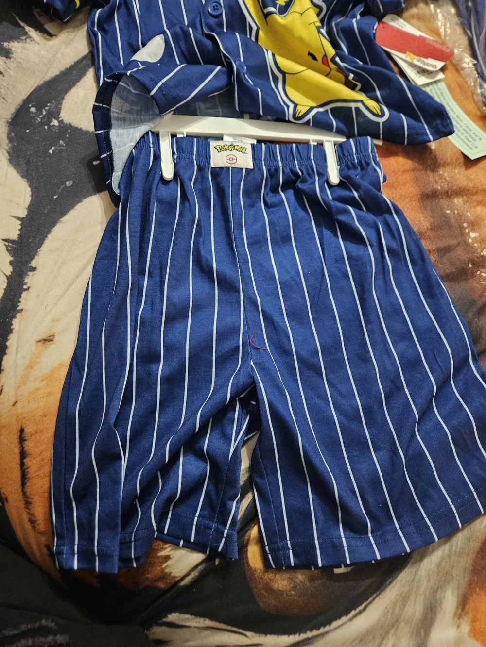 Pikachu Navy Blue Kids Pajama Set - Short Sleeve & Shorts